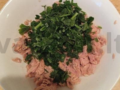 Baltymų pusryčiai su tunu ir kiaušiniu Žingsnis 2