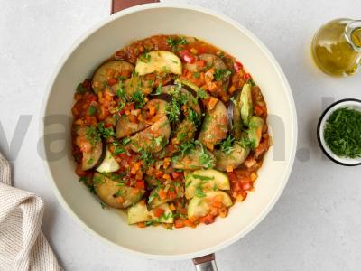 Daržovių troškinys su baklažanais ir cukinijomis Žingsnis 11