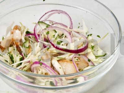 Salotas „Mano žuvis“ iš menkės ir kopūstų Žingsnis 7