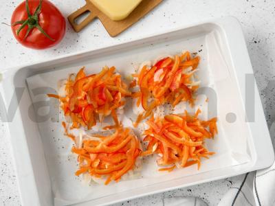 Menkių filė su daržovėmis orkaitėje Žingsnis 3