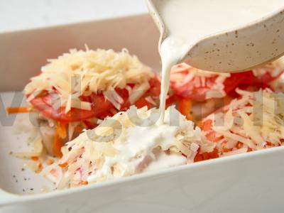 Menkių filė su daržovėmis orkaitėje Žingsnis 5