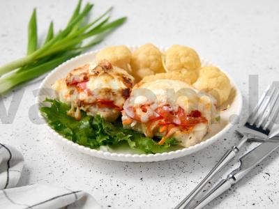 Menkių filė su daržovėmis orkaitėje pagrindine nuotrauka