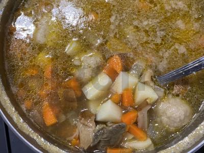 Grietinėlės sriuba su meatballs Žingsnis 4