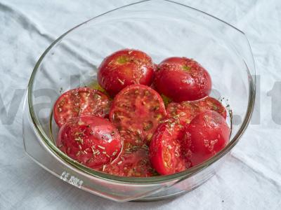 Rūkyti pomidorai su stracciatella Žingsnis 3