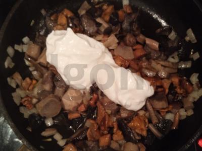 Bulvių-grybų apkepas su bekonu Žingsnis 4