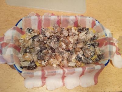 Bulvių-grybų apkepas su bekonu Žingsnis 7