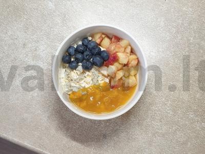 Vaisių dubuo su varške ir karamele Žingsnis 4