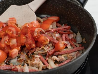 Sultinys su grybais ir bekonu Žingsnis 4