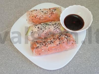Spring rolls su karališkomis krevetėmis pagrindine nuotrauka