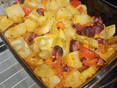 Daržovės su medžiotojų dešrelėmis Žingsnis 4