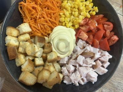 Salotas „Edelveisas“ su rūkytomis vištienos krūtinėlėmis Žingsnis 4