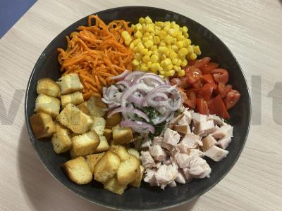 Salotas „Edelveisas“ su rūkytomis vištienos krūtinėlėmis Žingsnis 6