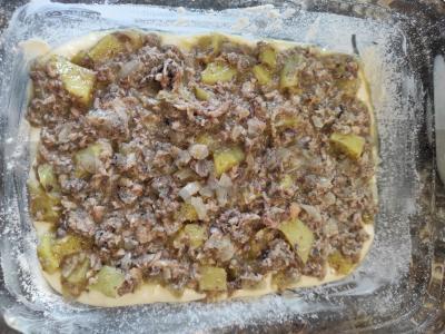 Žuvies pyragas iš skysto tešlos Žingsnis 3