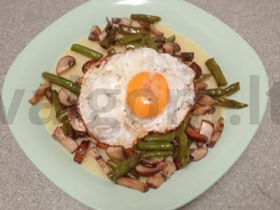 Pusryčiai su kuskusu, grybais ir žaliąja pupelių ankštimi Žingsnis 10