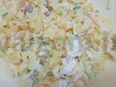 Bulvių salotas su konservuotomis pupelėmis ir marinuotais grybais Žingsnis 6