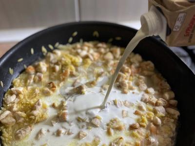 Orzo makaronai su vištiena grietinėlės padaže Žingsnis 6