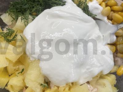 Salotos su kukurūzais ir ananasais Žingsnis 6