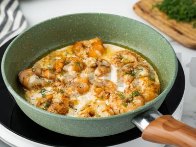 Tigro krevetės grietinėlės padaže Žingsnis 4