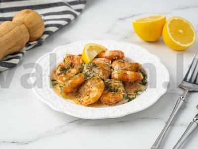 Tigro krevetės grietinėlės padaže pagrindine nuotrauka