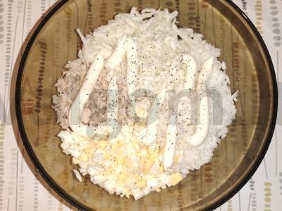 Žuvies salotas su Adygei sūriu Žingsnis 5