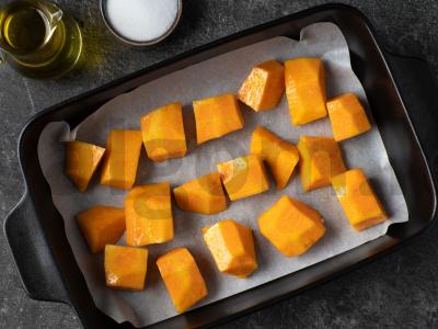 Moliūgų užkandis su halumi Žingsnis 1