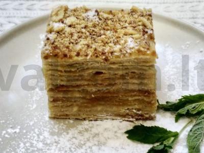 Tortas „Napoleonas“ su dviem tešlos rūšimis pagrindine nuotrauka