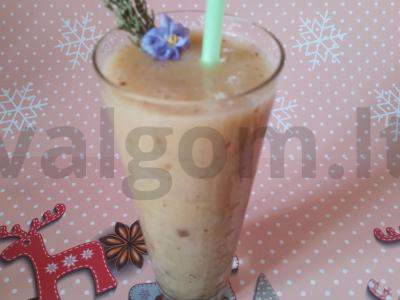 Smuzi su džiovintais vaisiais, bananais ir vaisiais pagrindine nuotrauka