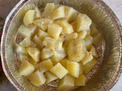 Bulvės su voveraitėmis ir sūriu „Grybautojo pietūs“ Žingsnis 4