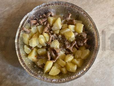 Bulvės su voveraitėmis ir sūriu „Grybautojo pietūs“ Žingsnis 5