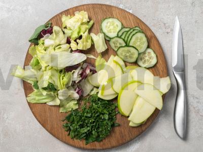 Salotos su kalakutiena, agurkais ir obuoliais Žingsnis 2