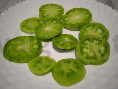 Žalios pomidorai tešloje su grietine Žingsnis 1