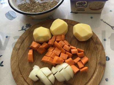 Grietininis lęšių sriuba-pyragas Žingsnis 2