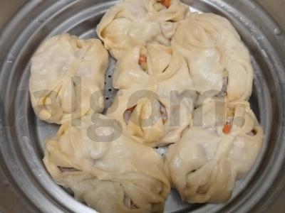 Mantai su kiaulienos faršu ir daržovėmis vakarienei Žingsnis 10