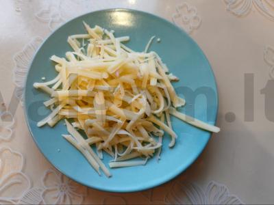 Cukinijų blynai su dešra ir sūriu Žingsnis 5