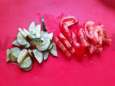 Daržovių salotas su rūgštynėmis ir salotų mišiniu Žingsnis 2