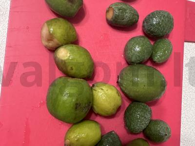 Naudingas feijoa džemas su cukatais ir razinom Žingsnis 1