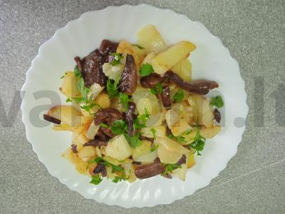 Pievagrybiai, kepti su bulvėmis alyvuogių aliejuje Žingsnis 8