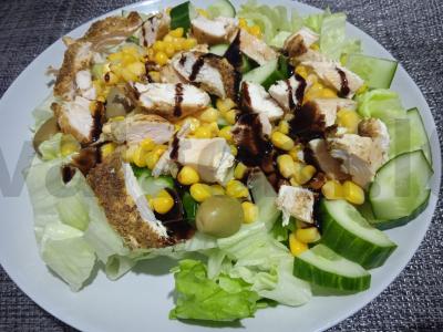 Lengvas salotas su kvapnia vištiena pagrindine nuotrauka