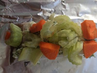 Plačiakarpis, keptas su daržovėmis ir sviestu Žingsnis 6