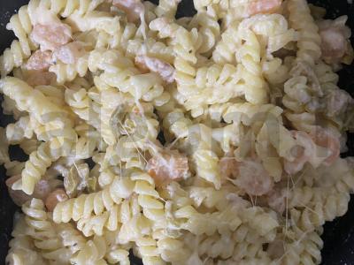 Grietinėlės makaronai su krevetėmis ir alyvuogėmis Žingsnis 14