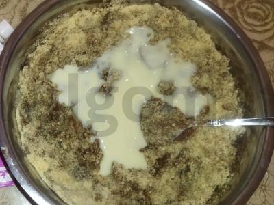 Pyragas su žemės riešutais „Bulvė“ Žingsnis 4