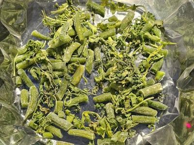 Spagečiai su kepta upėtakiu ir žaliąja pupelių Žingsnis 1