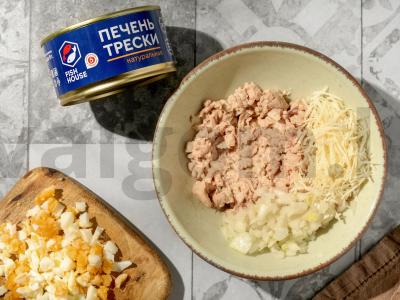 Menkių kepenų užtepas su sūriu Žingsnis 3