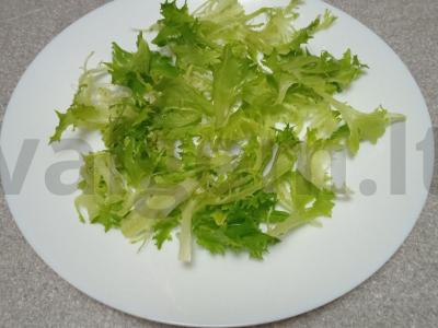 Salotos su kiviu, mocarela ir grūdėtos garstyčių padažu Žingsnis 1