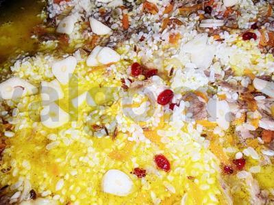 Ryžiai su troškiniu ir barbaru pietums Žingsnis 7