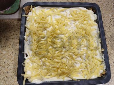 Bulvių apkepas su grybais ir mėsos faršu Žingsnis 13