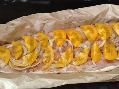 Kepta lašiša su geltonais pomidoru Žingsnis 5