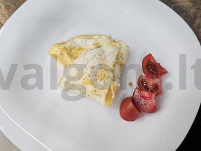 Kiaušinienė su sūriu ir vyšniniais pomidorais Žingsnis 6