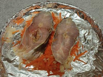 Karšis, keptas ant daržovių pagalvėlės Žingsnis 2