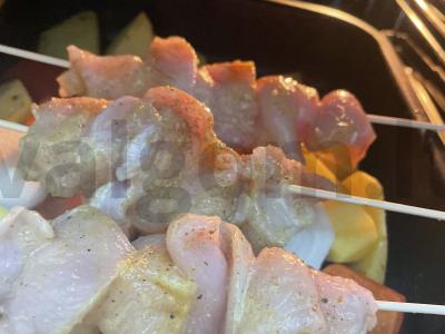 Mini šašlykai iš vištienos su ciberžole ir grybų padažu Žingsnis 5